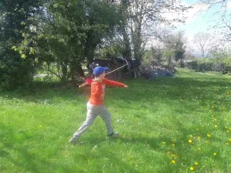 Jeu d'adresse sur parcours en forêt